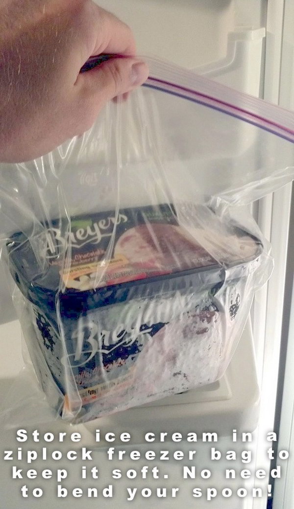 Store ice in a bag so that your ice won't harden. 