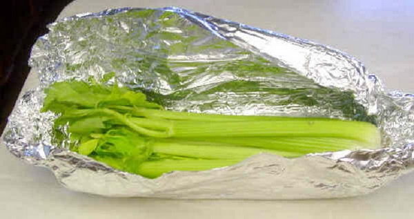 Before cooling, wrap the celery tightly in aluminum foil. It will take longer and keep it fresh.