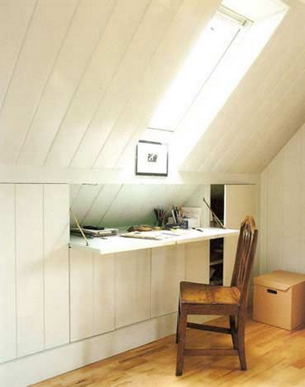 Clever attic hidden storage. Turn your attic into a reliable storage space by using the structures in the attic.