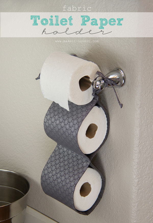 This DIY tissue toilet paper holder is ideal for households with people who refuse to replace the empty roll with a new one. Just make sure that the holder is always filled and you are always prepared. 