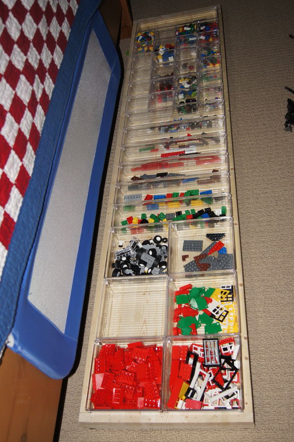 Lego organization with drawer organizers that fit perfectly and dimensionally to fit in any area.  