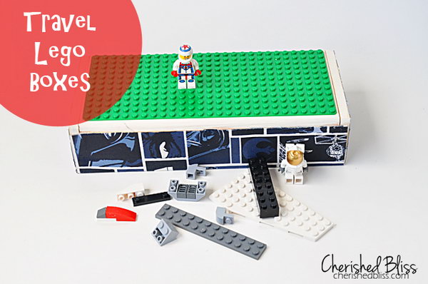 Travel Lego box made from a flip-top box.  