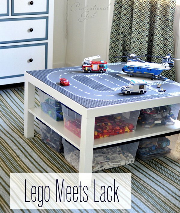 Lego table with storage space. 