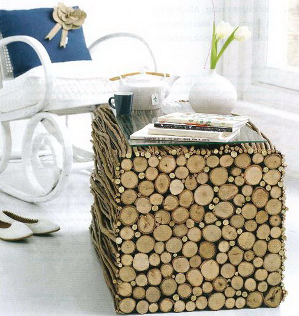 DIY project with branches and wood, 