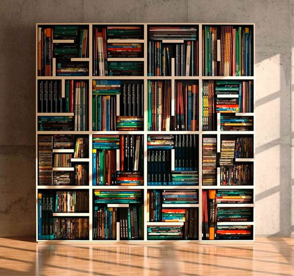 The ABC bookcase consists of square modules with open shelves. By using shelves of different lengths, each unit looks like an alphabet letter. It is a piece of furniture that you can read and write in different ways to achieve a unique and original result. 