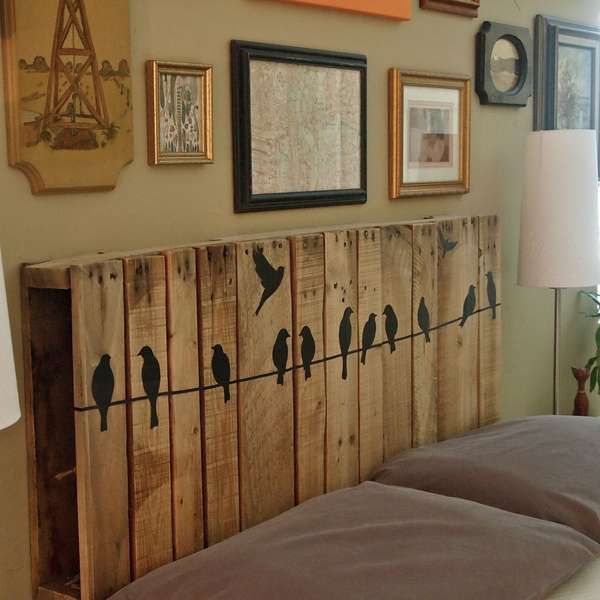 Upcycled pallet headboard. This not only served to protect thresholds in less insulated buildings from drafts and cold, but was also an important decorative element in your bedrooms.