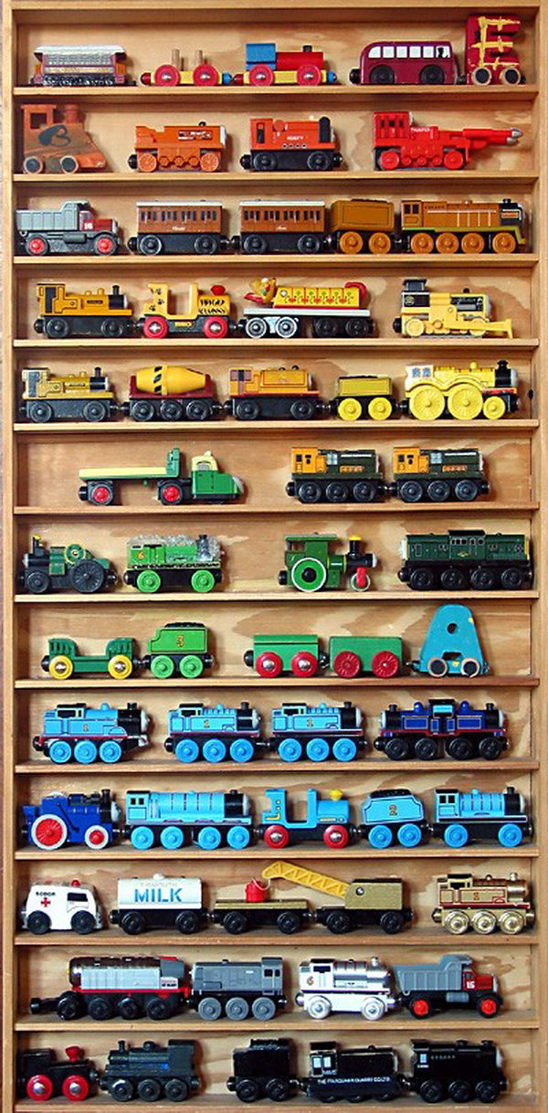 Bookcase for trains,