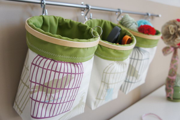 Fabric hanging baskets. Smart, well organized, bright and beautiful. Having the right storage containers can make a difference when storing your possessions to keep them safe and easily accessible.