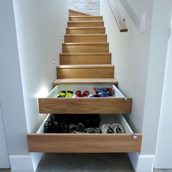 Stairs shoe rack,