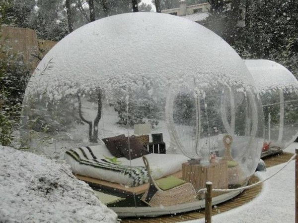 Attrap Reves - Bubble Hotel, France. This is a perfect place to sleep under the starry sky. The concept of sleeping in balloons was designed by French designer Pierre Stefan.