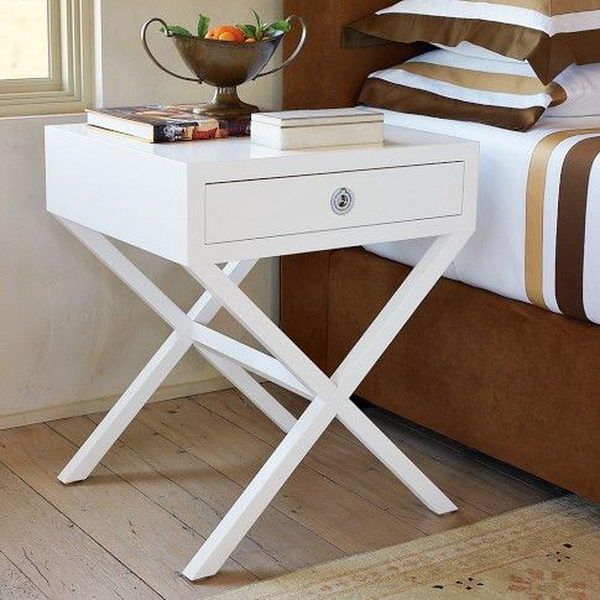 Creative bedside table that makes your bedroom more interesting.
