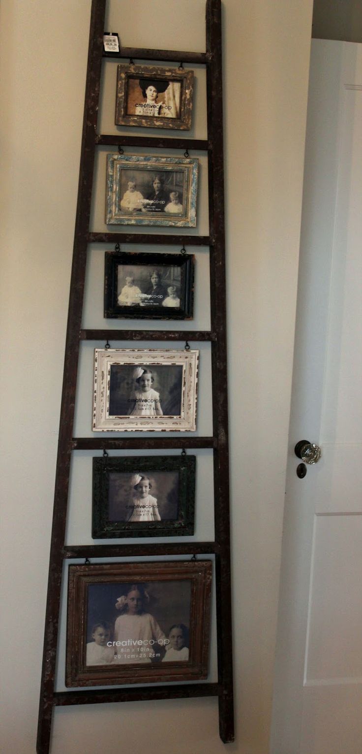 Conductor display - just hang hooks under each step and attach the photo.