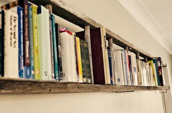 Hang a ladder horizontally on the wall as a bookshelf.