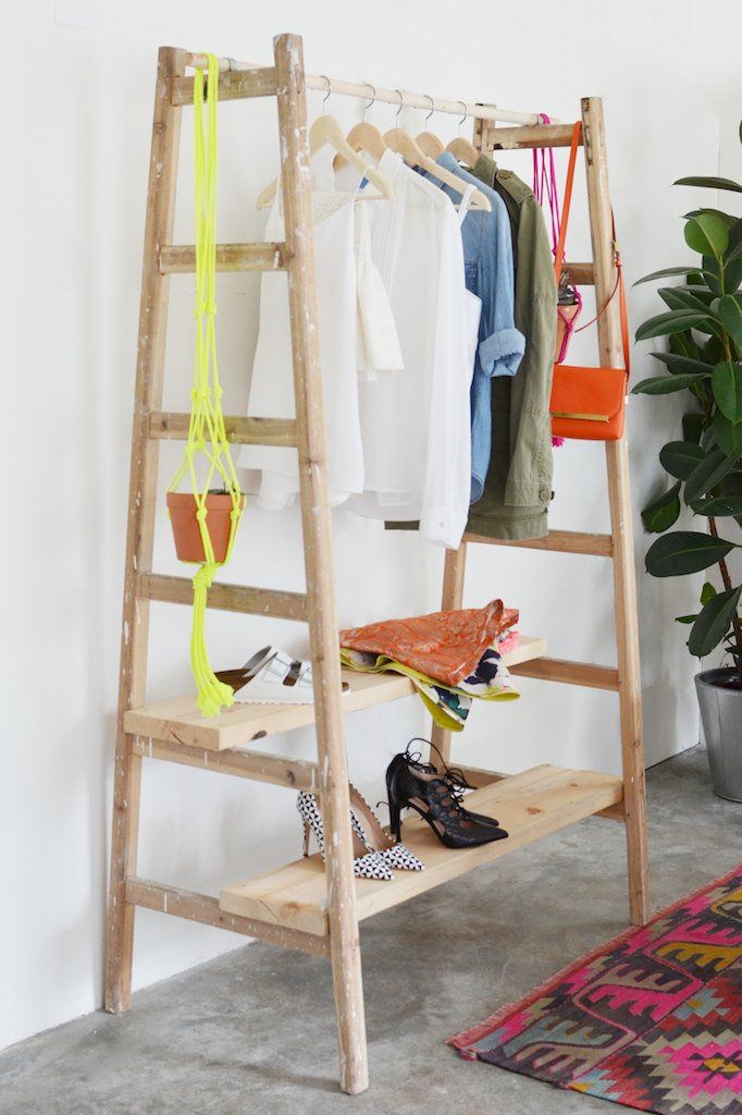 You can also make a wardrobe from a ladder.