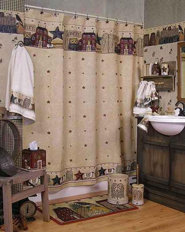 Primitive bathroom decor design,