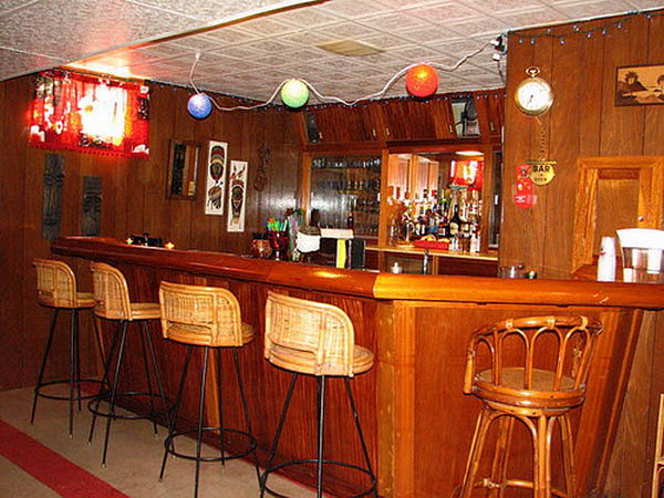 Holzkeller Bar. It is made of wood from a destroyer ship called Vance. The previous owner built this bar with teak from the entire ship.