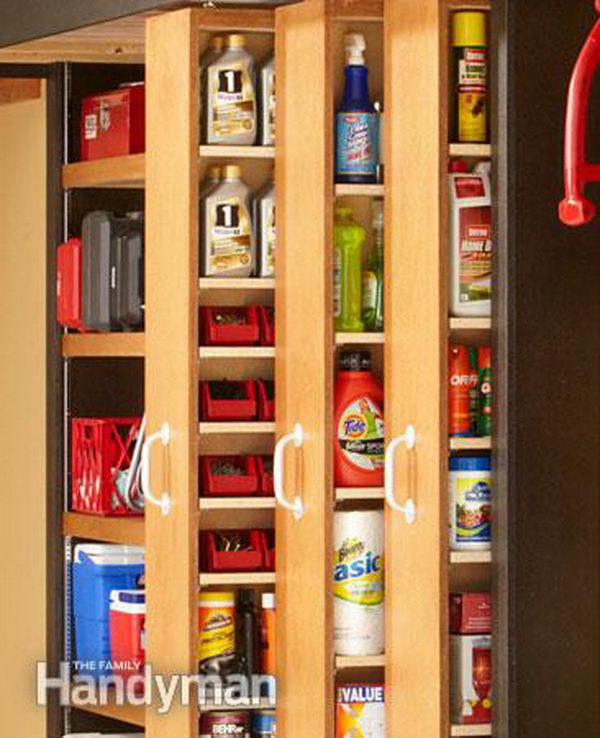 Space-saving sliding shelves. There never seems to be enough storage space in garages, but rollout shelves and sliding bypass units can use the side walls of your garage more efficiently.