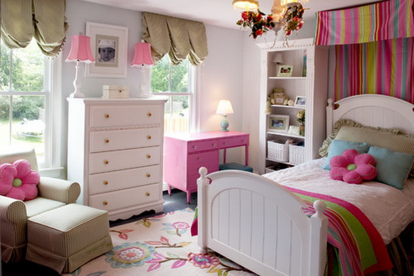 Flower carpet girls bedroom