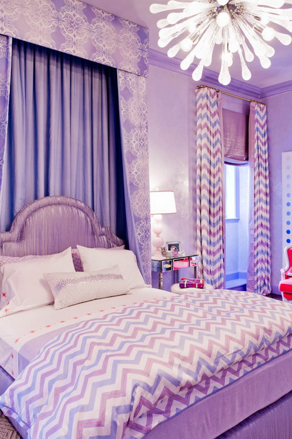 Purple romantic girl bedroom design