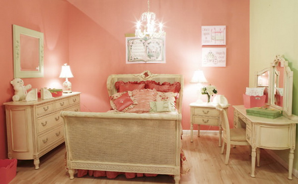 Red girls bedroom decoration