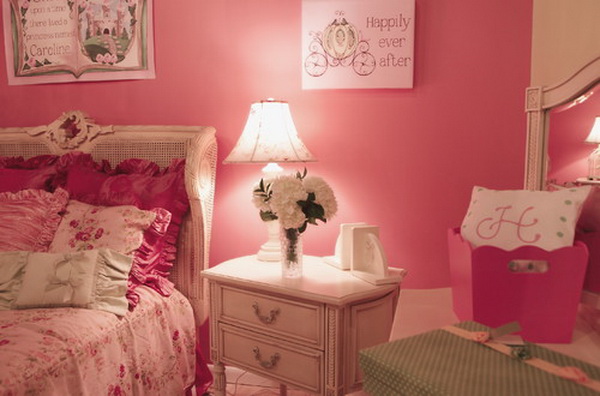 Pink romantic girls bedroom