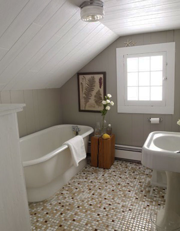 Small attic bathroom design