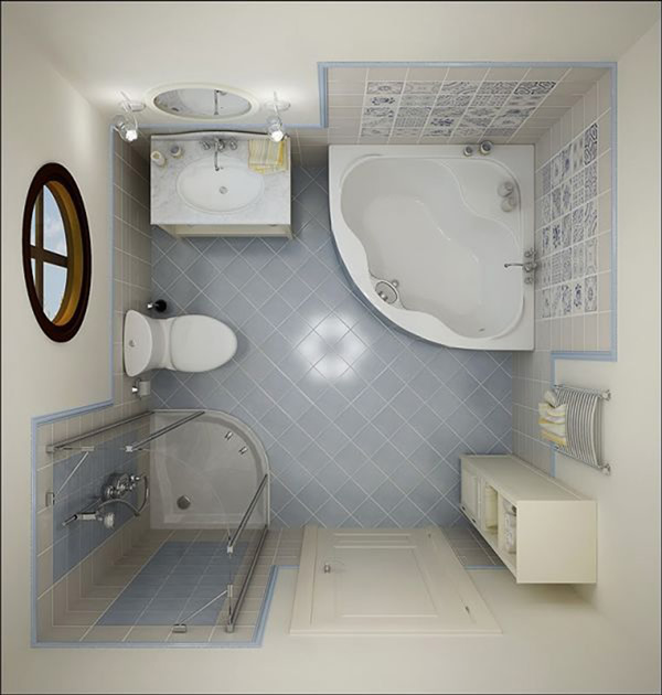 Small bathroom decorating top view image