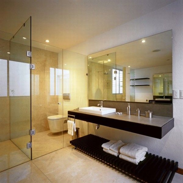 Modern small bathroom with shower room