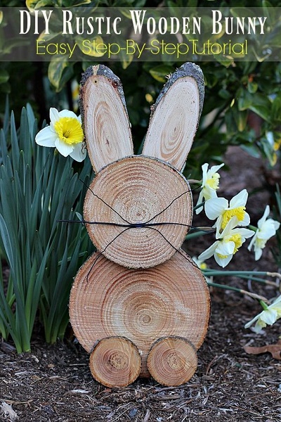 DIY rustic wooden bunny. 