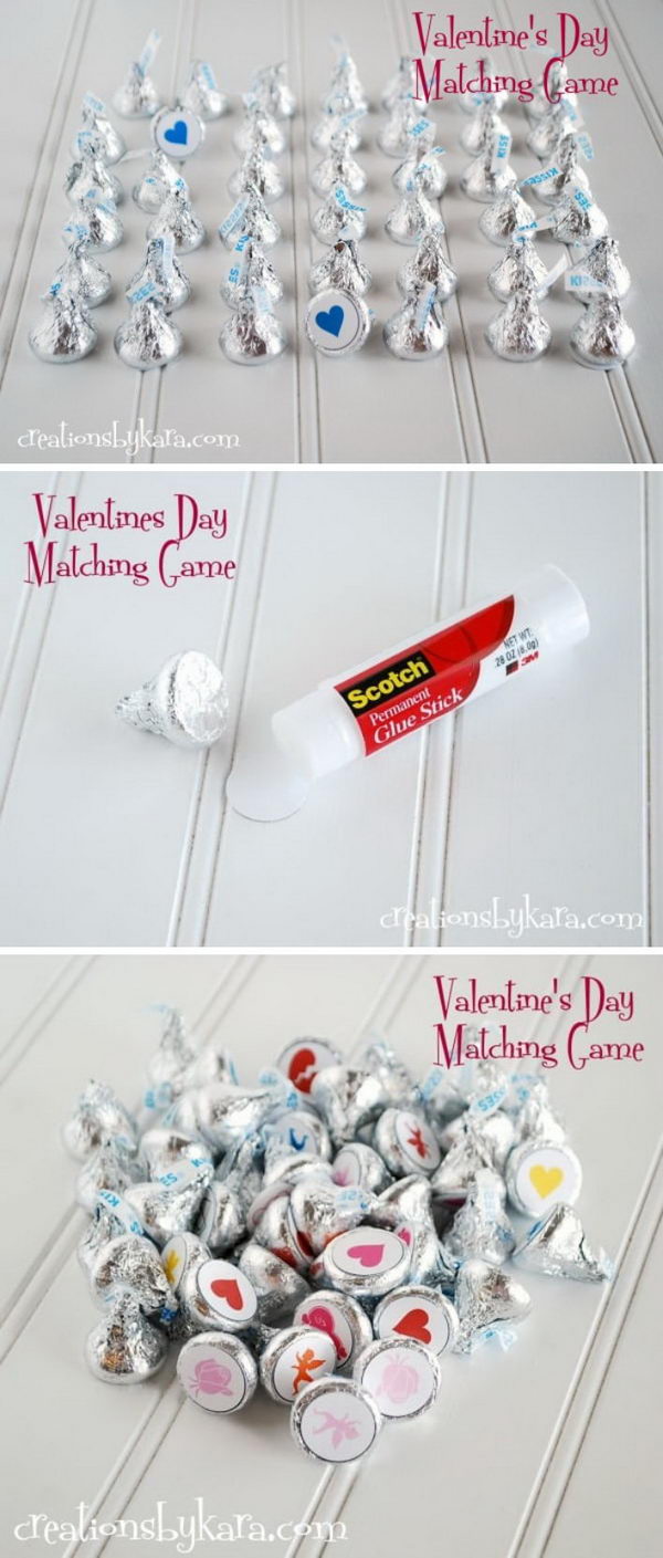 Valentine's Day Kisses Matching Game. 