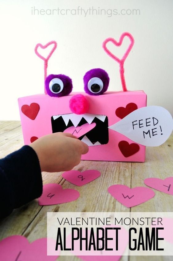 Valentine monster alphabet game. 