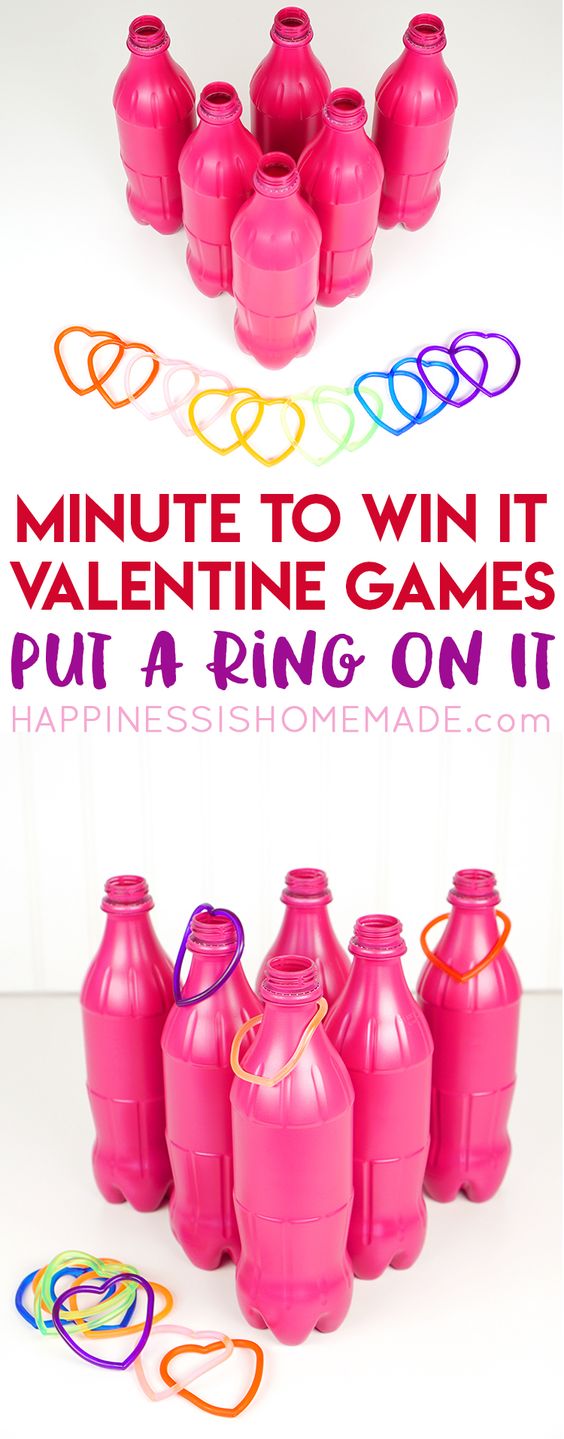 Valentine minute to win the tossing game. 
