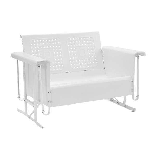 CROSLEY Bates 2-Person White Metal Outdoor Glider CO1024-WH - The .