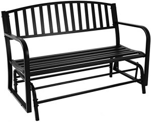 Amazon.com : Sunnydaze Outdoor Glider Garden Bench - 50 Inch Black .