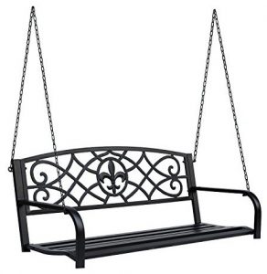 Photo Gallery of 2-Person Black Steel Outdoor Swings (Showing 10 .