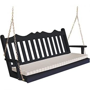 Amazon.com : Aspen Tree Interiors Black Wood Porch Swing 5' Amish .