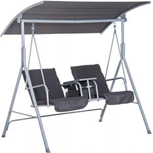 Amazon.com : Outsunny 2 Person Porch Covered Swing Outdoor with .