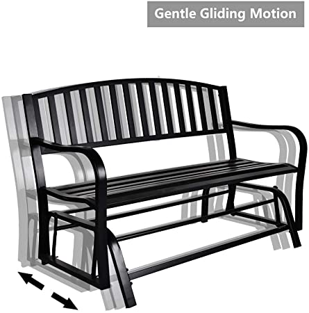 Amazon.com : B BAIJIAWEI Outdoor Glider Garden Bench - Patio Swing .