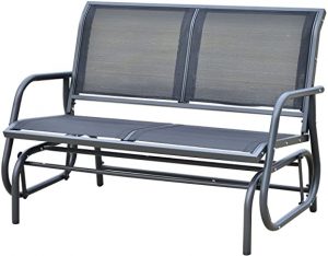 Amazon.com : 48.5" L Dark Grey 2-Person Steel Double Loveseat .