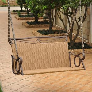 International Caravan Valencia Chocolate/Almond Porch Swing at .