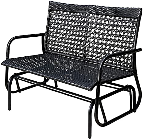 Sundale Outdoor 2 Person Wicker Loveseat Glider Bench Chair Patio .