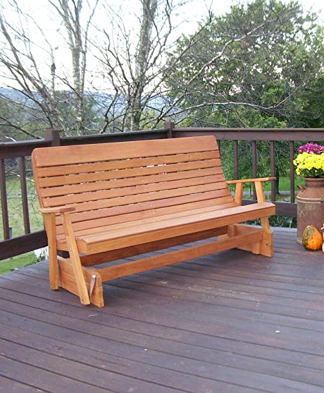 Amazon.com: 6' Porch Glider Outdoor Patio Bench, 2 Person Wooden .