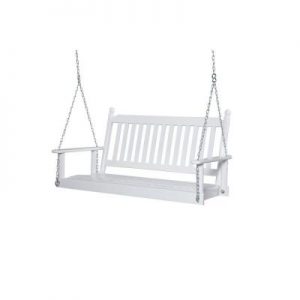 2-Person White Porch Swing 204PSW-RTA - The Home Dep