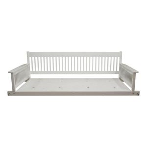 Plantation 2-Person Daybed White Wooden Porch Patio Swing 856PSBWF .