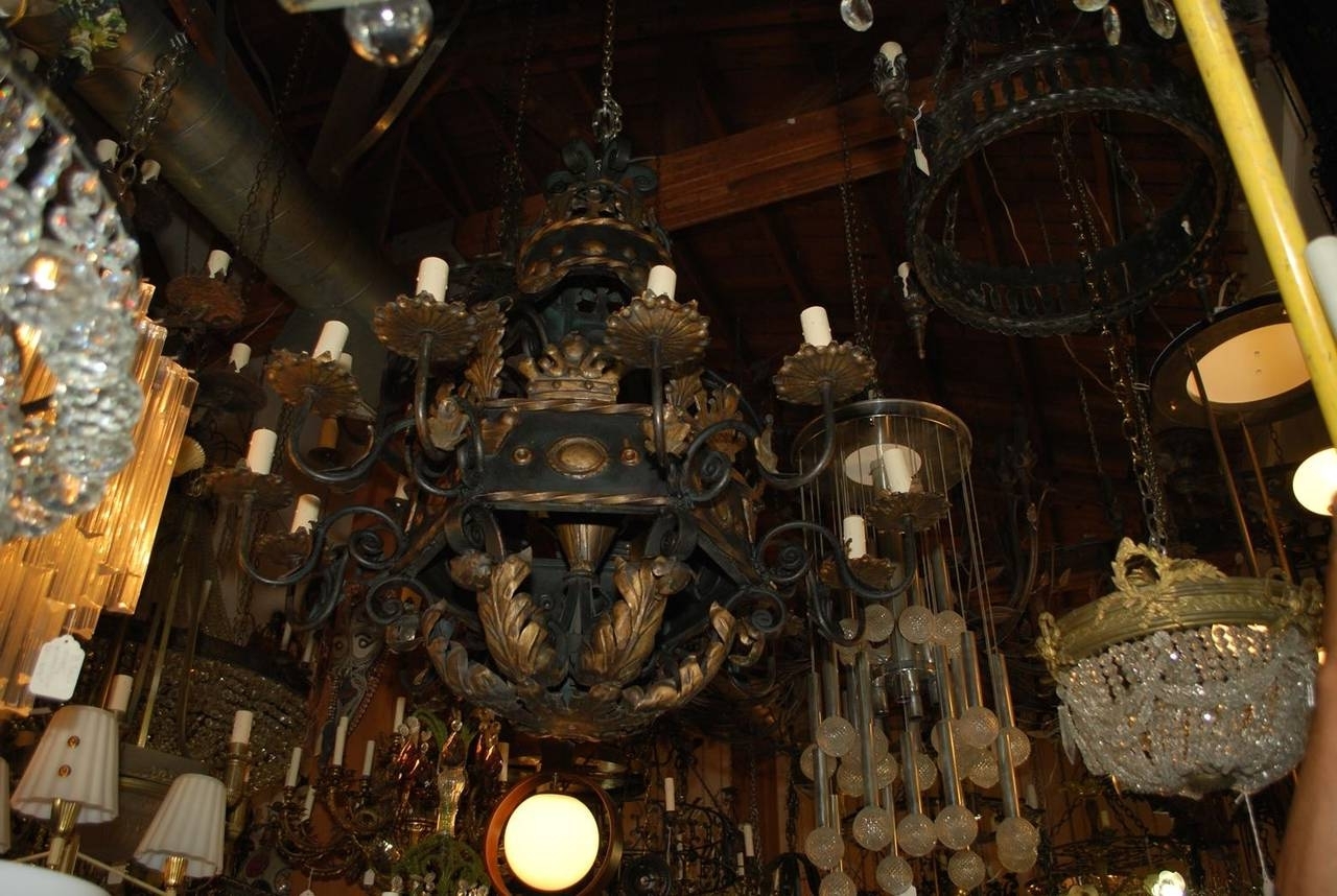 Large Iron Chandeliers