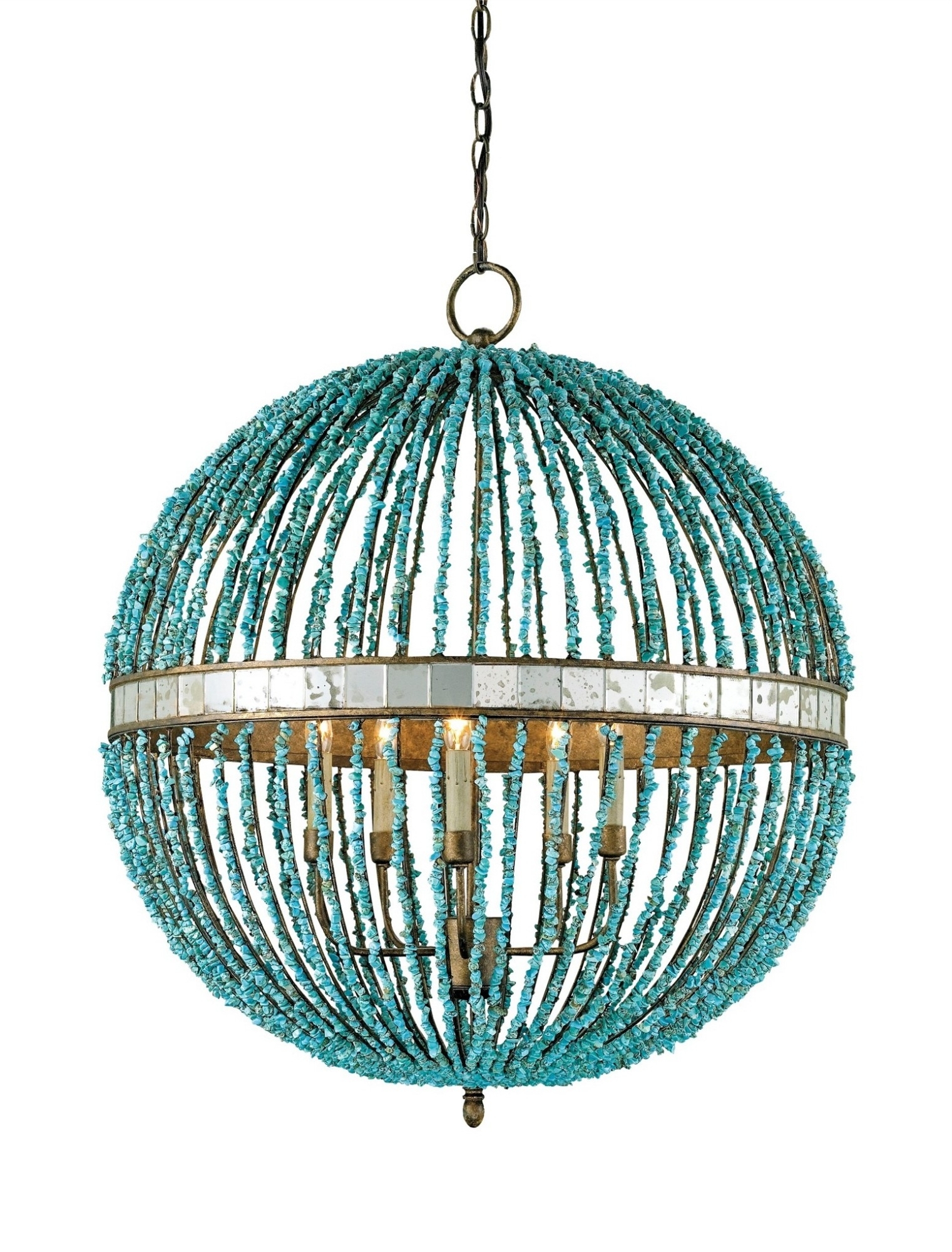 Turquoise Orb Chandeliers