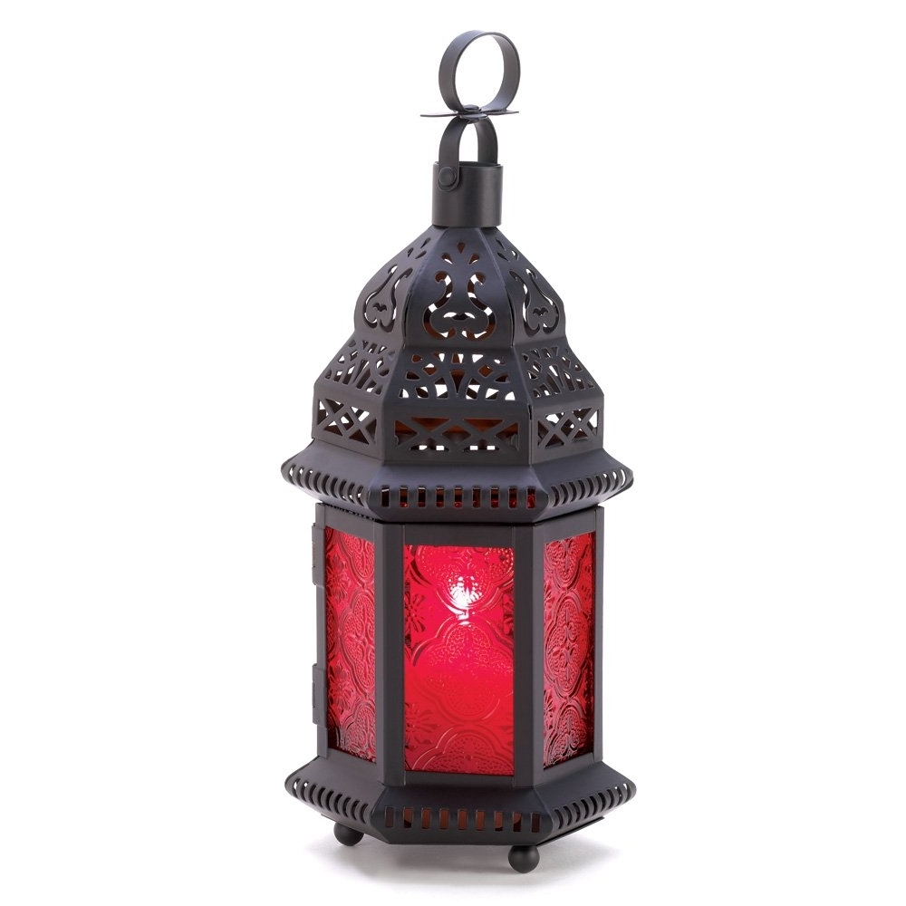 Red Outdoor Table Lanterns