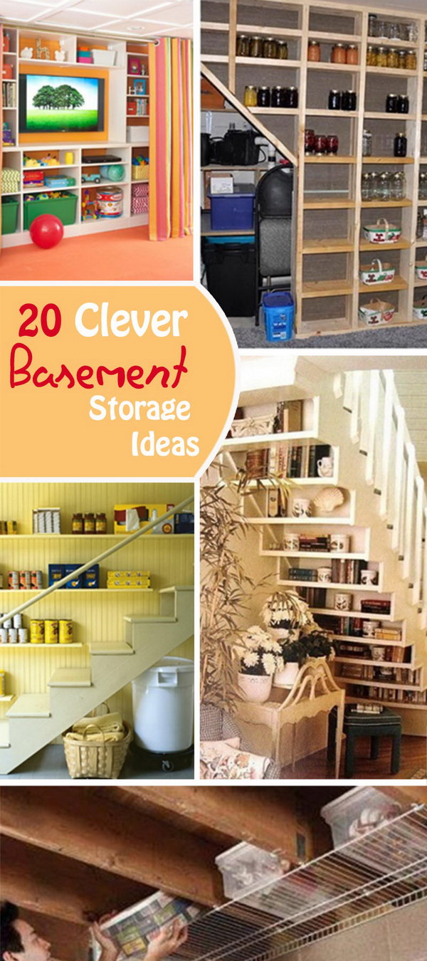 Clever ideas for storage in the basement! 