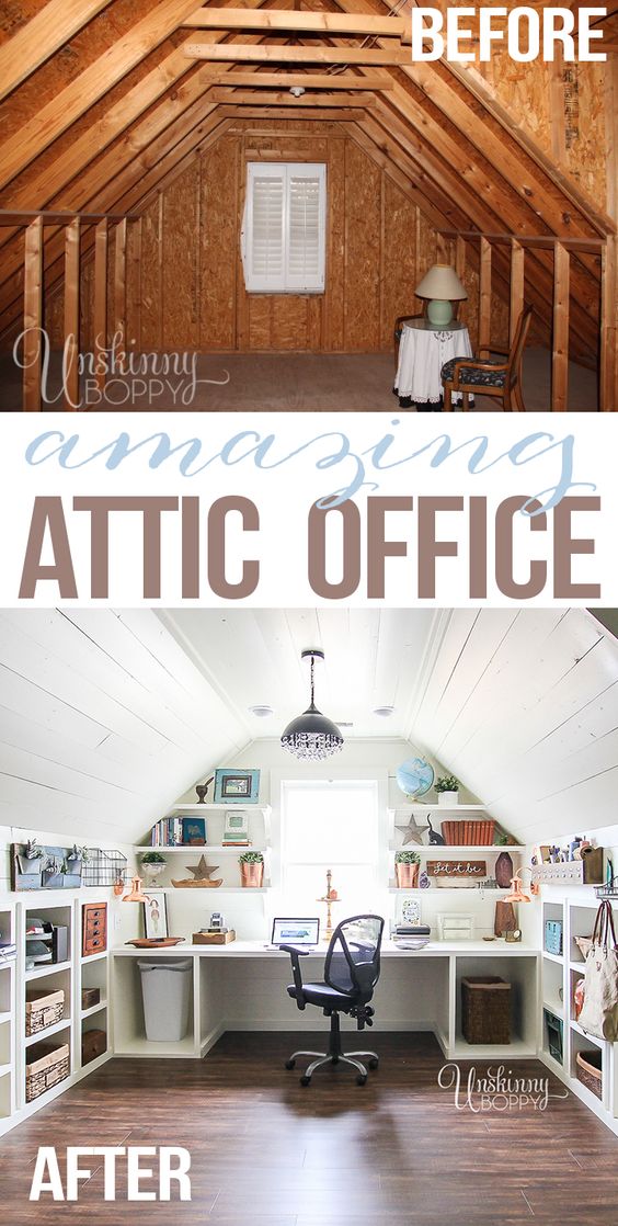 Install the integrated Attic Desk organization for amazing office space. 