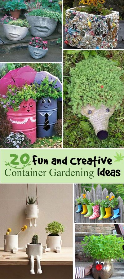 Fun and creative container garden ideas. 